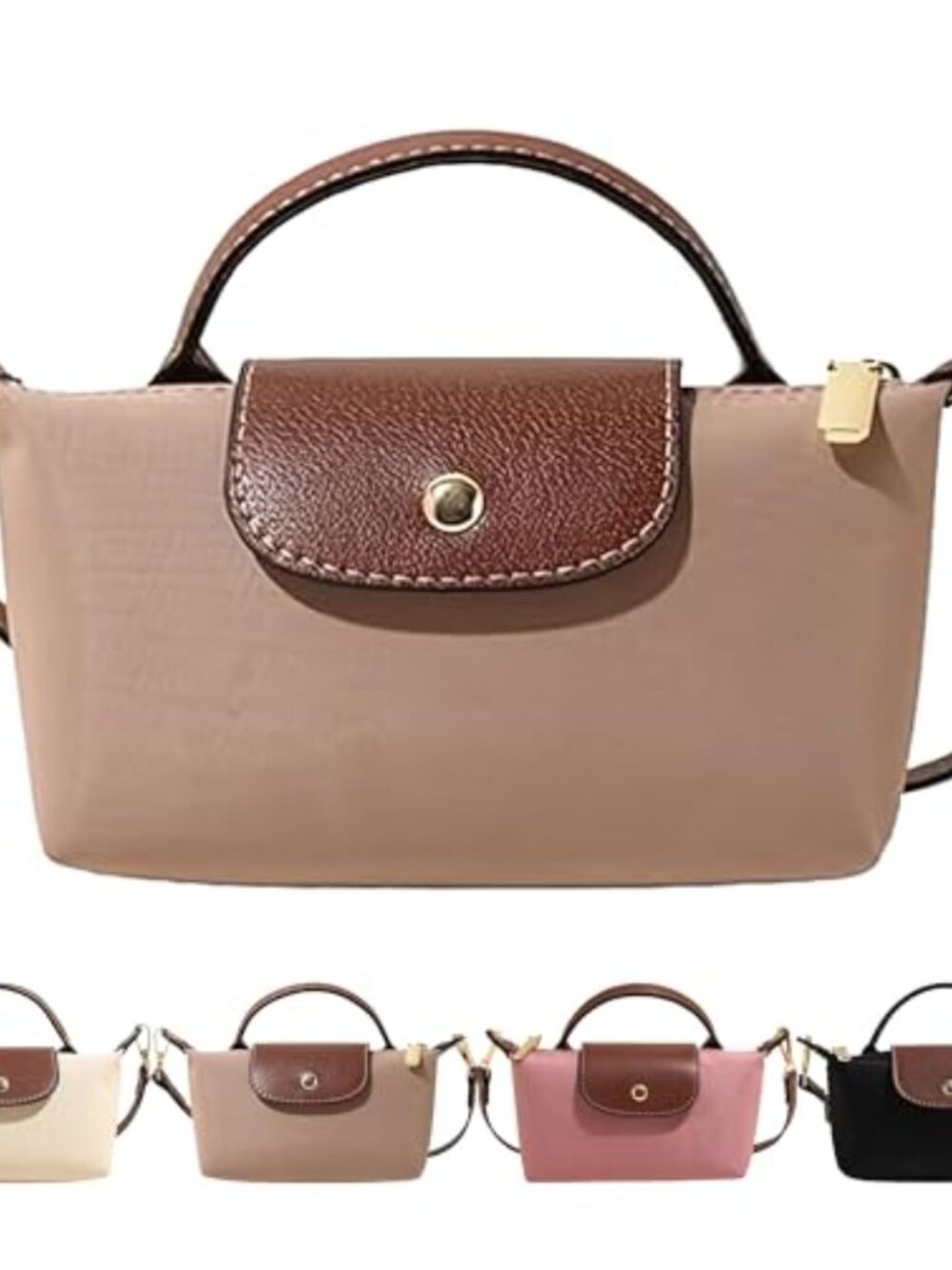 Mini Crossbody Bag Women Nylon Colorblock Shoulder Purse Adjustable Strap